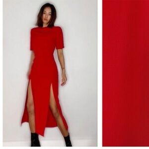 Zara Bold Red Midi Dress